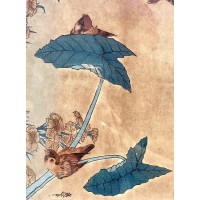 Ptaki w locie – Katsushika Hokusai – grafika japońska – art print w autorskiej oprawie